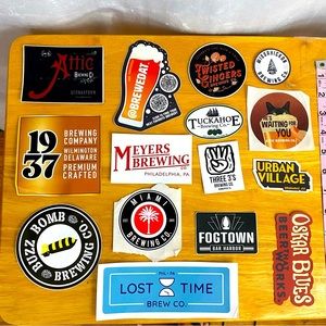 Mixed Lot of 30 Brewery Stickers